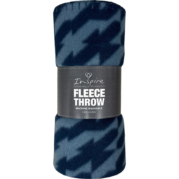 Inspire Fleece Throw Blue Or Silver Assorted each
