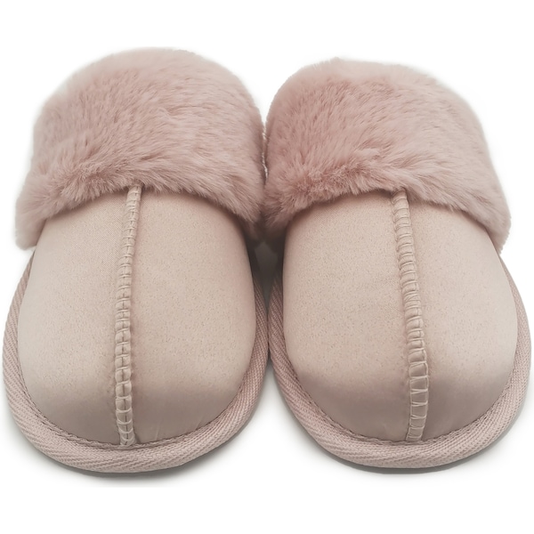 For Her Ladies Faux Fur Satin Slippers Assorted Size 5/6 each