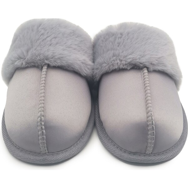 For Her Ladies Faux Fur Satin Slippers Assorted Size 7/8 each