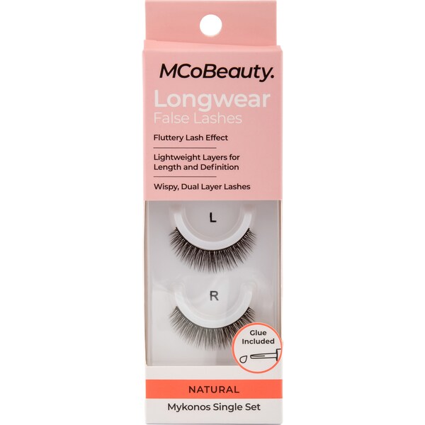 MCoBeauty Longwear False Lashes Natural Mykonos Single Set each