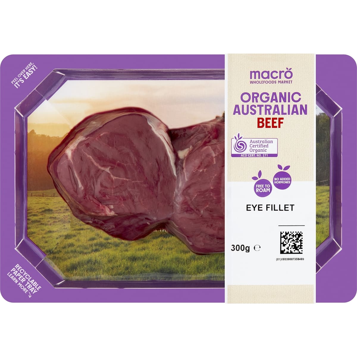 Macro Fillets Macro Wholefoods Market Organic Australian Beef Eye Fillet Steak 300g ...