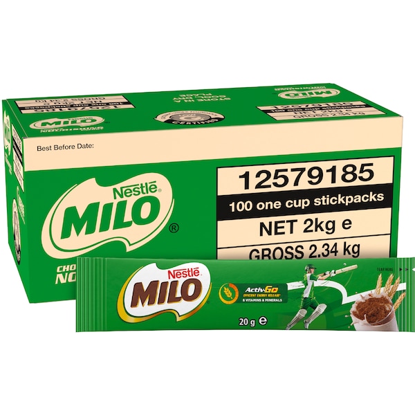 Nestle Milo Single Serve Sachets 20g 100 pack