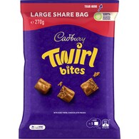 Cadbury Twirl Milk Chocolate Bites Large Snack & Share Bag