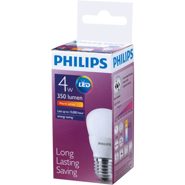 Philips Led 350lm e27 3000k p45 Each