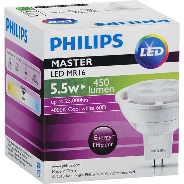 Philips Led 5.5w Mr16 4000k 60d Each
