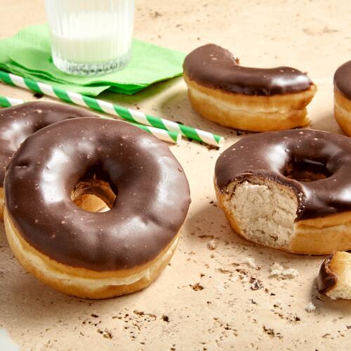 Woolworths Chocolate Iced Donuts 4 Pack bunch