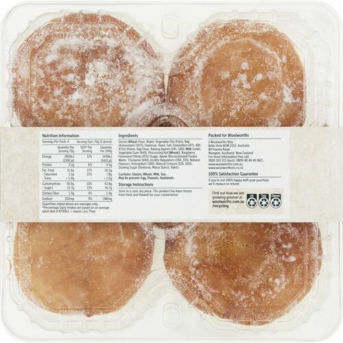 Woolworths Jam Filled Donuts 4 Pack bunch