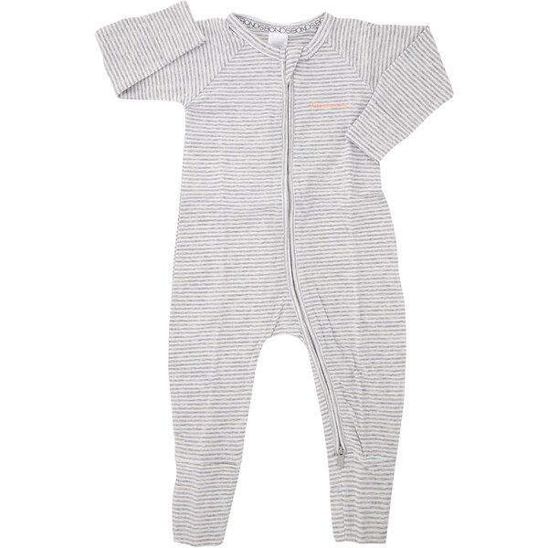 Bonds Baby Zippy Grey Marle Stripe Size 000 Each