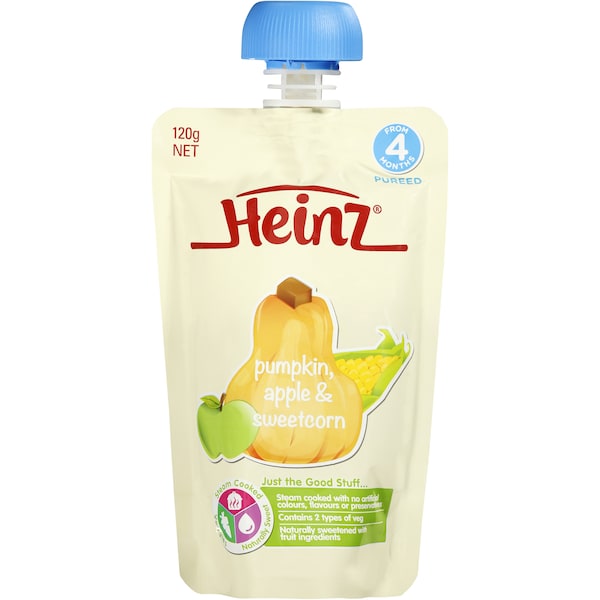 Heinz Pouch Pumpkin, Apple & Sweet Corn 120g