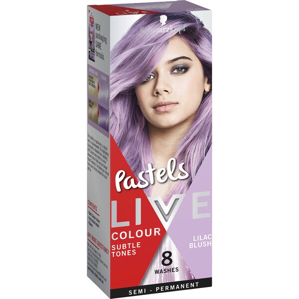 Schwarzkopf Live Colour Hair Colour Pastels Lilac Blush each