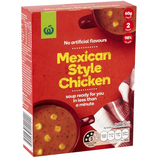 Woolworths Instant Soup Mexican Style Chicken 60g
