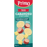 Primo Trios Cabanossi Tasty Cheese Sour Cream & Chives Crackers
