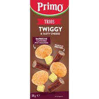 Primo Trios Twiggy Tasty Cheese & BBQ Rice Crackers