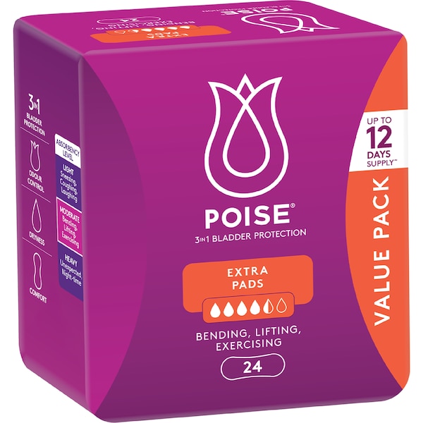 Poise Extra Pads 24 pack