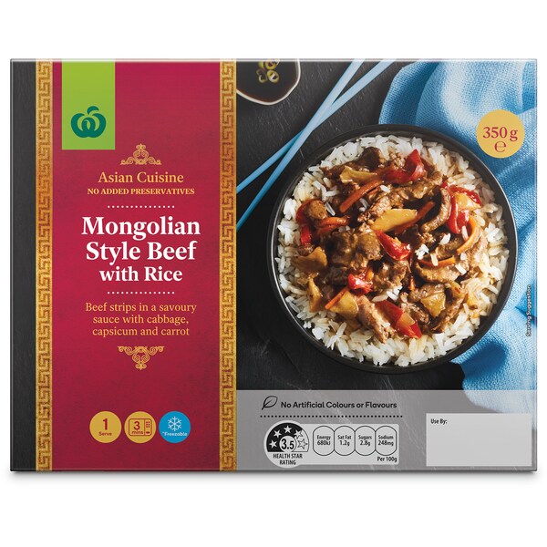 Woolworths Mongolian Beef Chilled Meal 350g