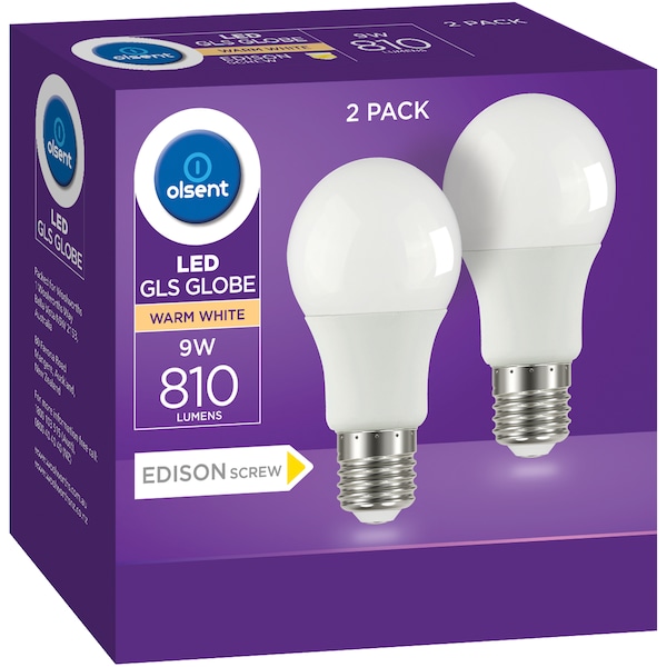 Olsent Led Gls Es 9W 810Lm Ww 2 pack