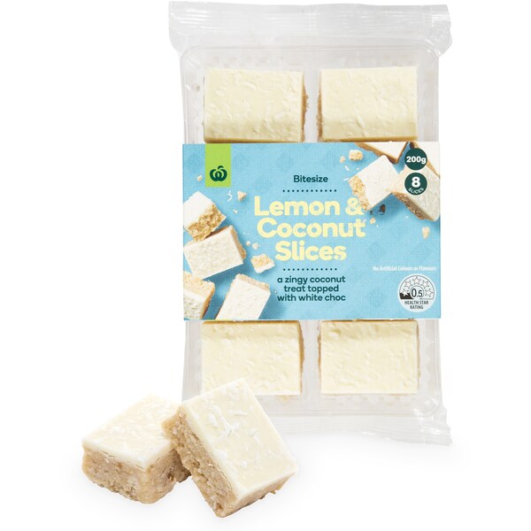 Woolworths Lemon And Coconut Slice Bites 8 Pack