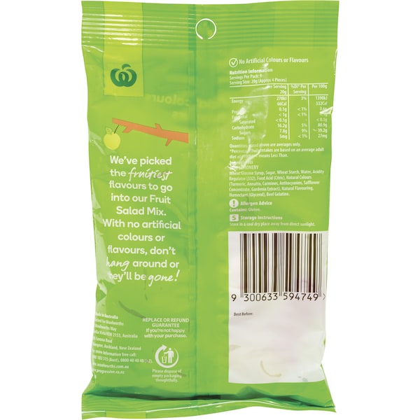 Woolworths Fruit Salad Mix Lollies 180g