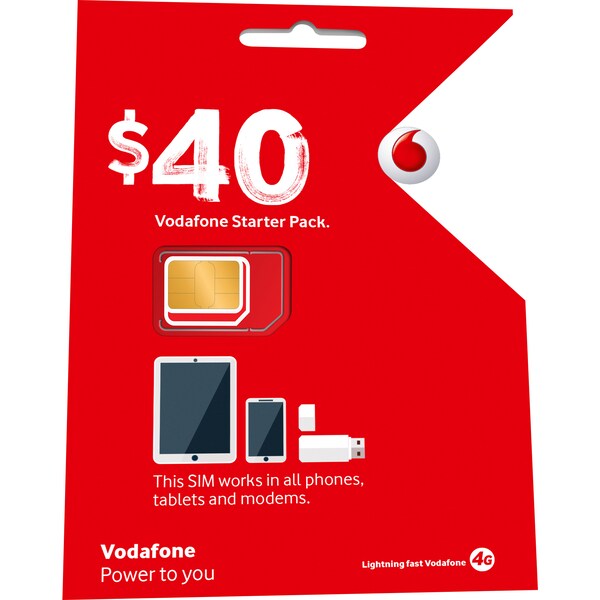 Vodafone $40 Sim Starter Pack Each