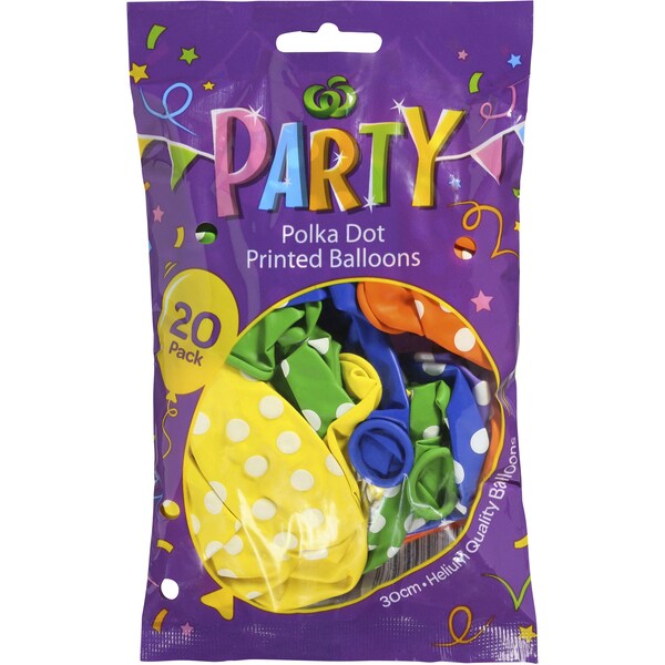 Woolworths Balloons Polka Dot 30cm Each