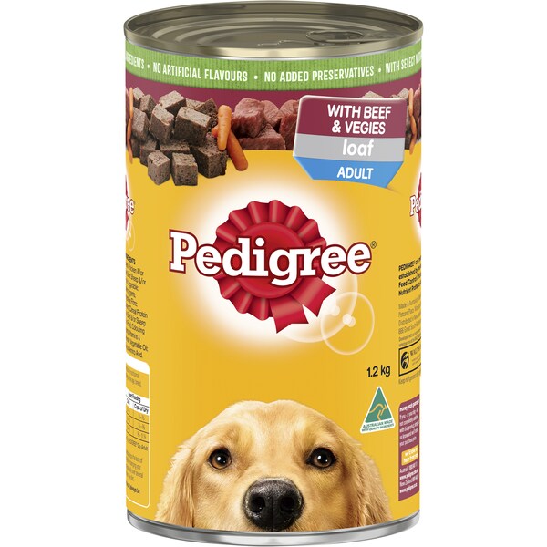 Pedigree Loaf With Beef & Veggies Wet Dog Food Can 1.2kg