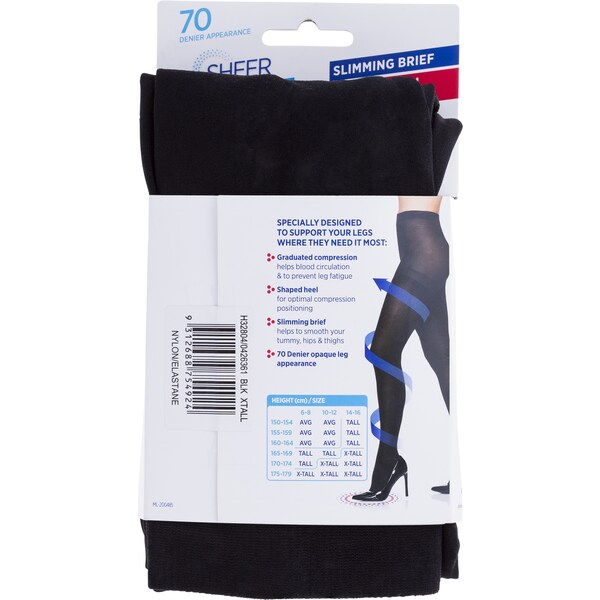 Sheer Relief Opaque FirmComp70D Blk Xtal