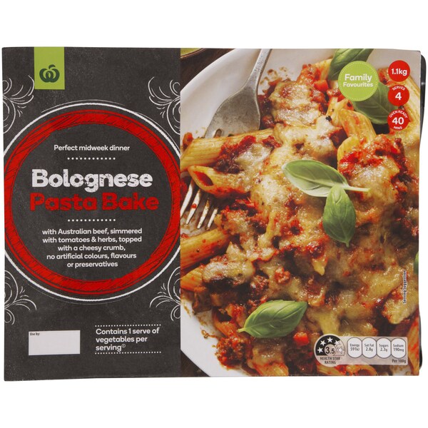 Woolworths Penne Pasta Bolognese 1.1kg