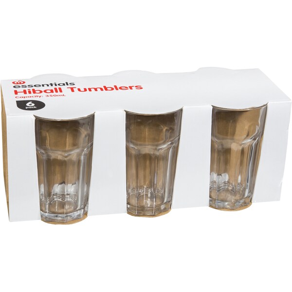 Essentials Glass Tumbler Large 6 Pack