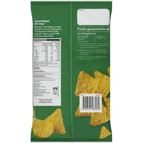 Woolworths Corn Chips Original 200g bunch