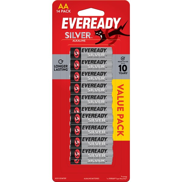 Eveready Silver AA Alkaline Batteries 14 pack