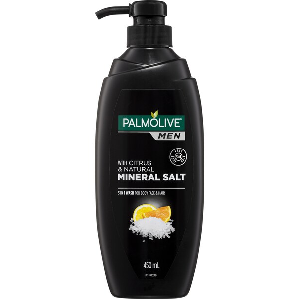 Palmolive Men 3 In 1 Body Face Wash With Citrus & Mineral Salt 450mL