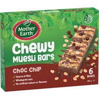 Mother Earth Chewy Muesli Bars Choc Chip