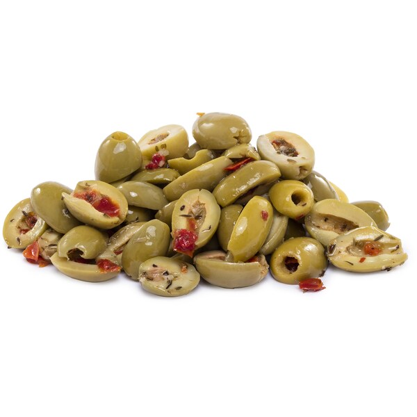 Woolworths Olives Green Split With Herbs Per Kg