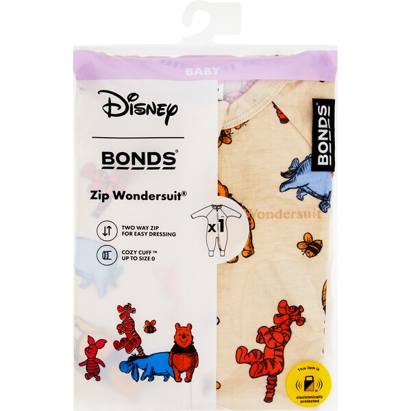 Bonds Pooh Besties Zip Wondersuit Size 1 each