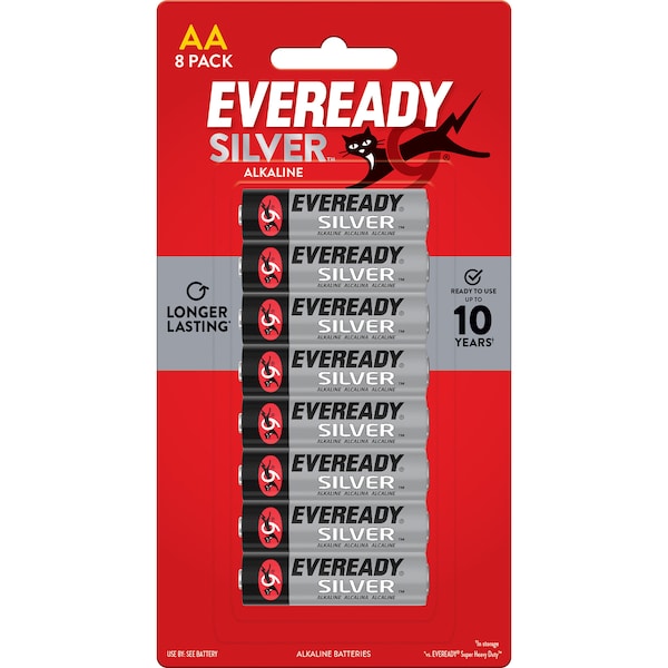 Eveready Silver AA Alkaline Batteries 8 pack