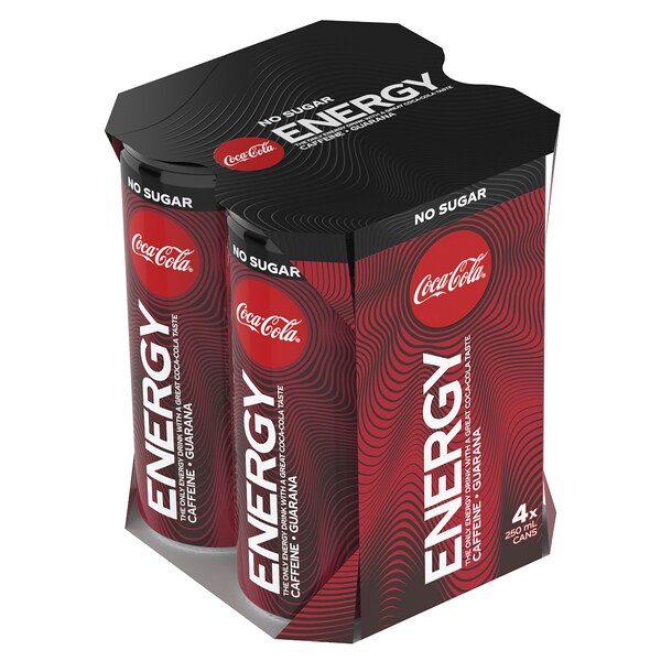 Coca-Cola Energy No Sugar 250mL x4 Pack