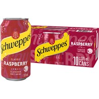 Schweppes Traditional Raspberry Soft Drink Cans