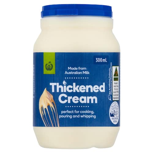 Woolworths Thickened Cream 300ml bunch