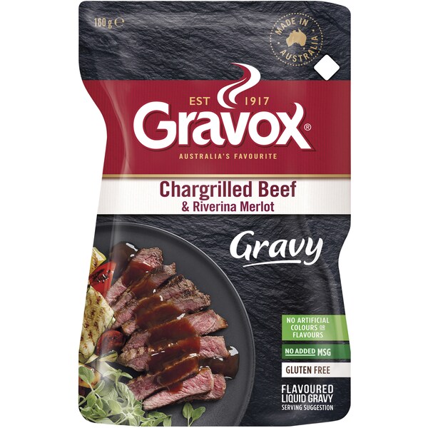 Gravox Chargrilled Beef & Riverina Merlot Gravy Premium Pouch 160g