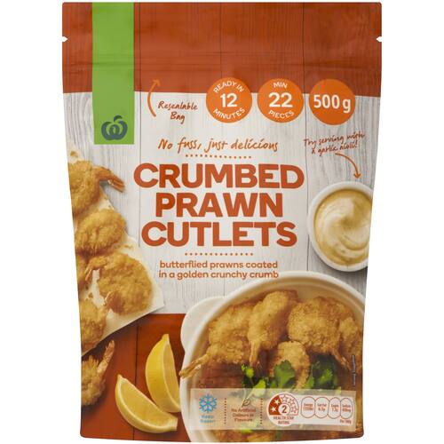Woolworths Crumbed Prawn Cutlets 500g bunch