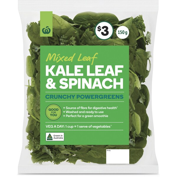 Woolworths Simply Salad Crunchy Kale Leaf & Spinach 150g