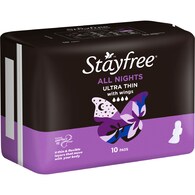 Stayfree Ultra Thin All Nights Pads With Wings