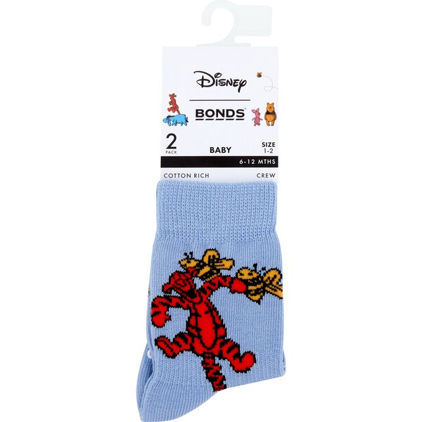 Bonds Disney 100 Crew Socks Blue 2 pack