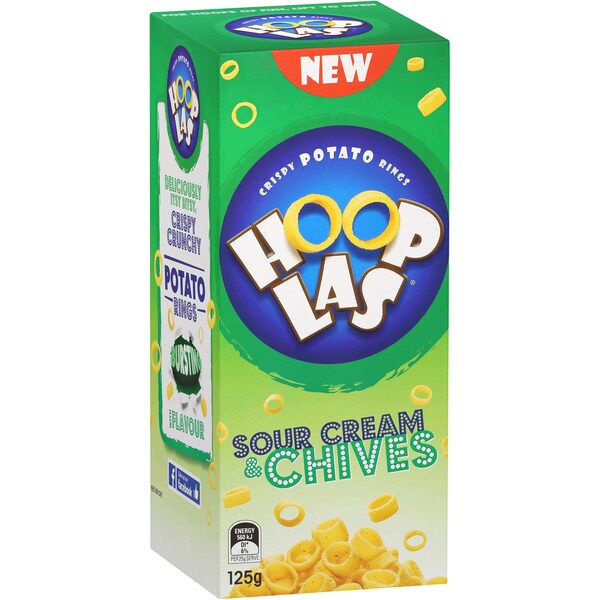 Hooplas Snacks Sour Cream & Chives 125g