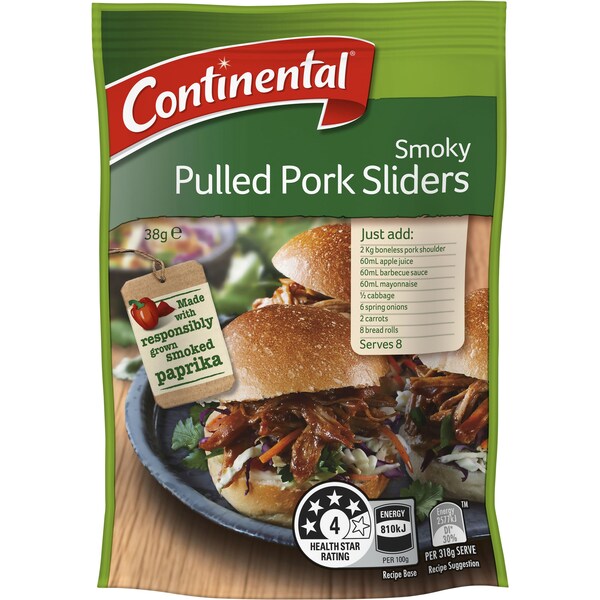 Continental Recipe Base Smoky Pulled Pork Sliders 38g