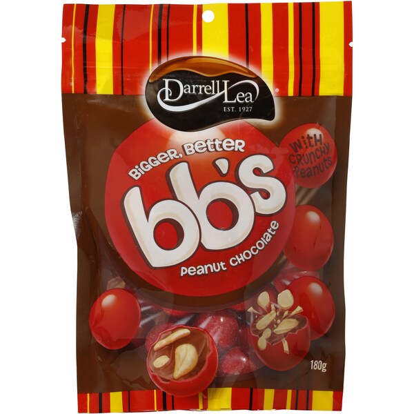 Darrell Lea Bb's Chocolate Balls Peanut 180g Bag