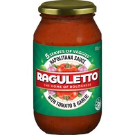 Raguletto Napolitana Bolognese Pasta Sauce With Tomato & Garlic