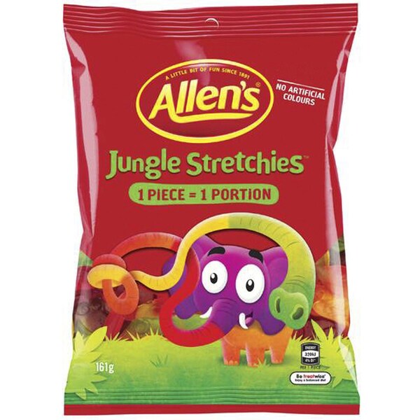 Allen's Jungle Stretchies Lollies 161g Bag