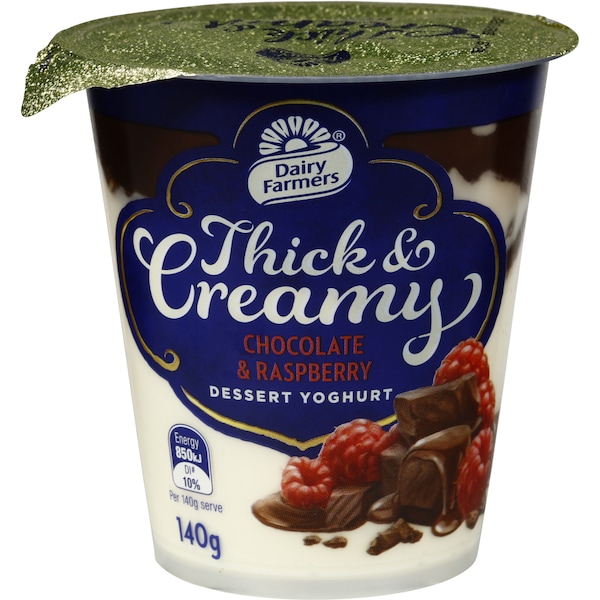 Dairy Farmers Thick & Creamy Yoghurt Choc Raspberry 140g