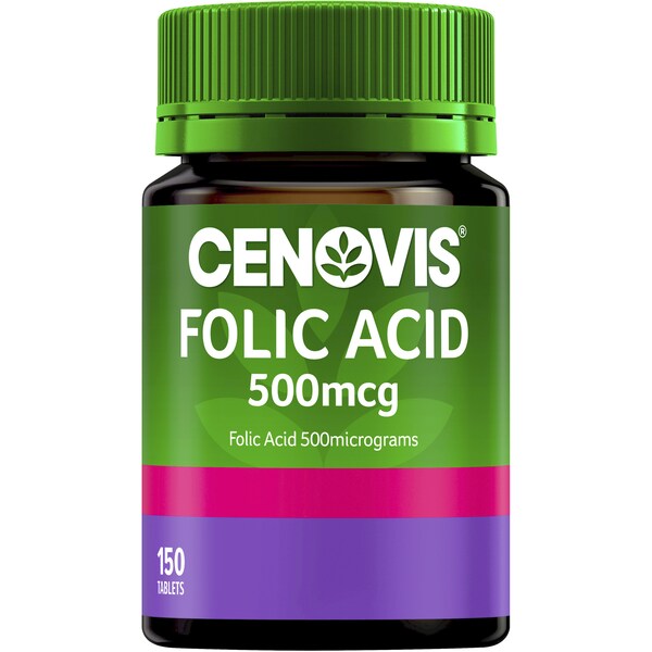 Cenovis Folic Acid 500mcg Tablets 500mcg Pregnancy Support 150 Pack